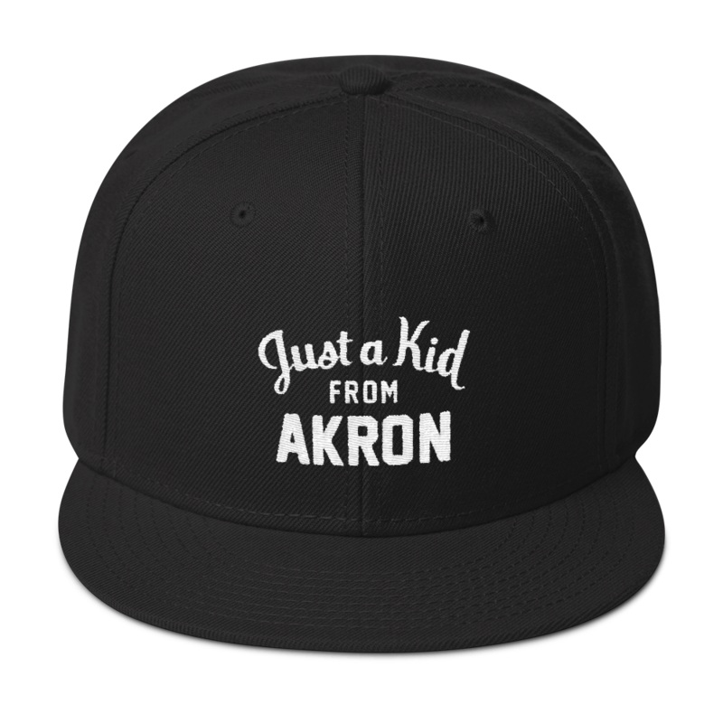 Black Snapback Hat | Akron