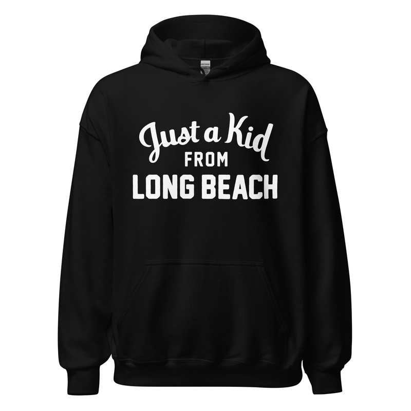 Unisex Black Hoodie Sweatshirt | Long Beach