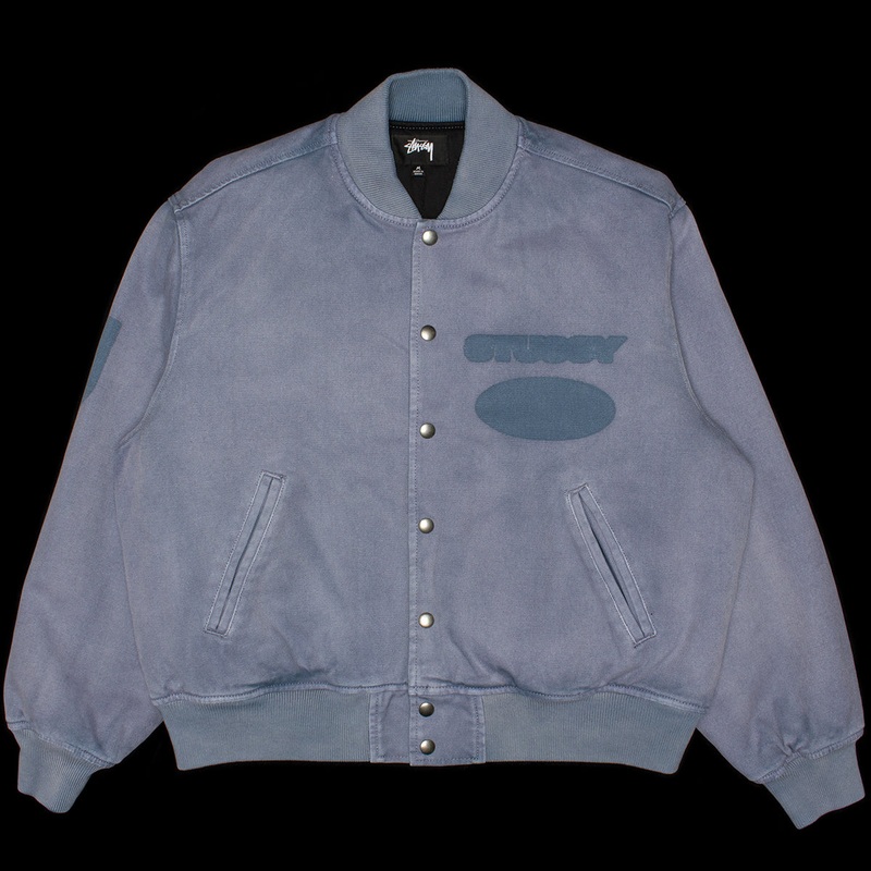 Ghost Logo Canvas Varsity Jacket