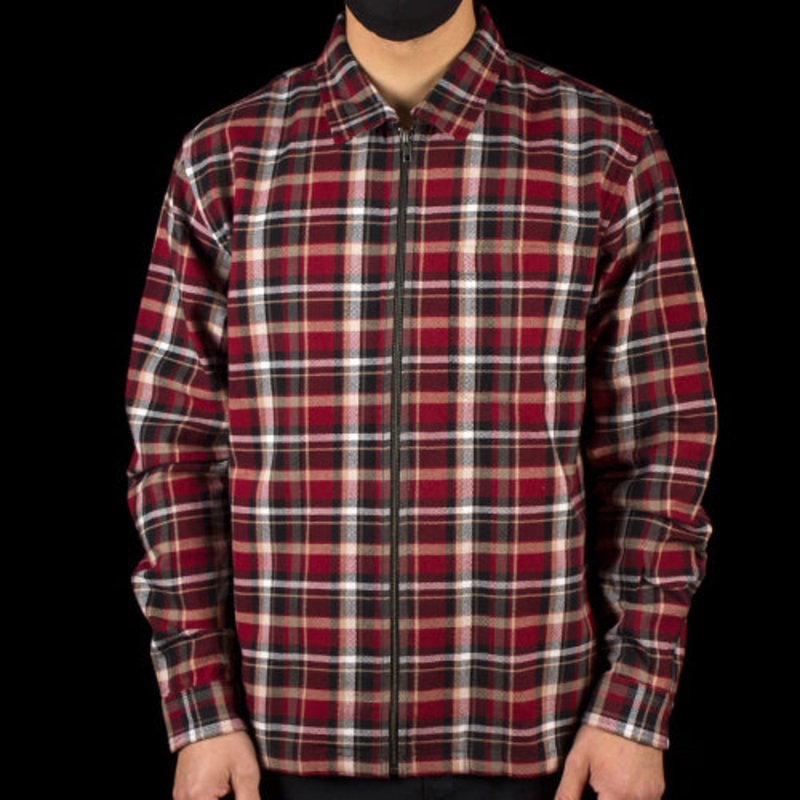 Classic Zip Up Plaid L/S Shirt