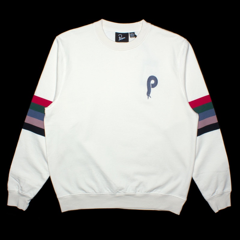 Bird Face Font Sleeve Stripes Sweatshirt