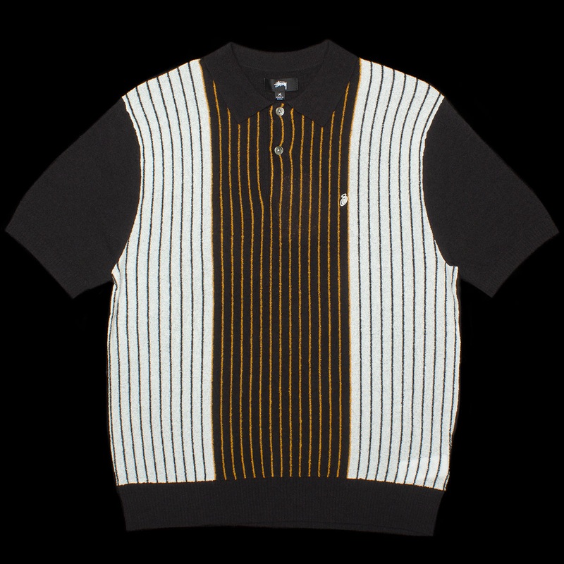 Textured S/S Polo Sweater