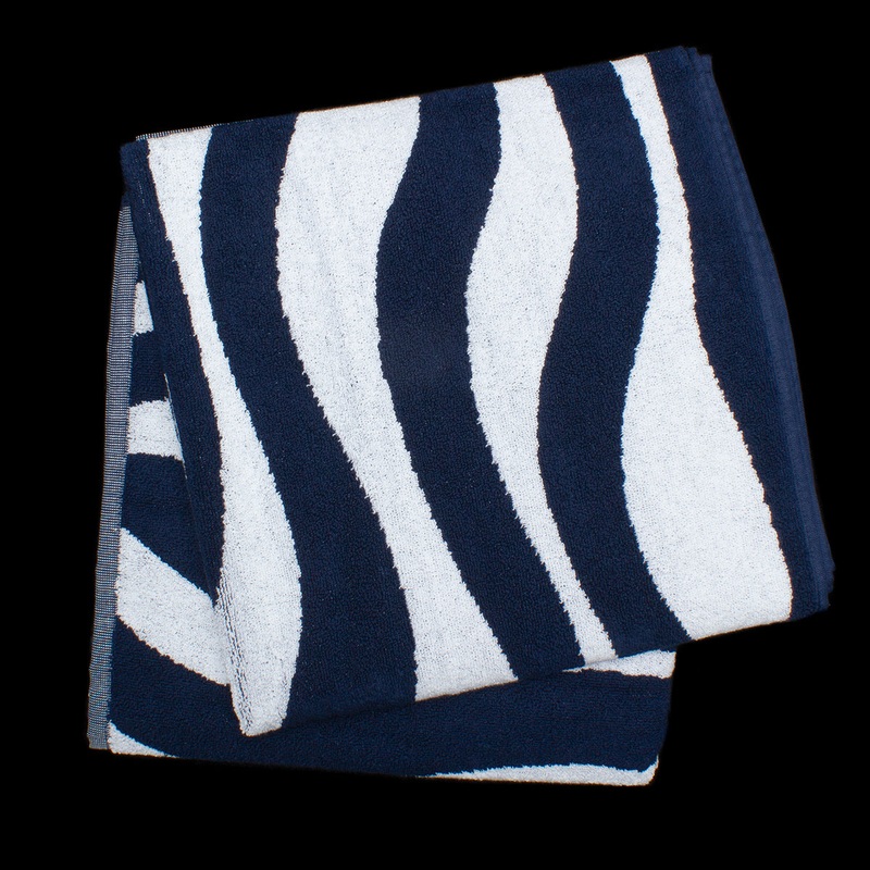 Waves Of The Navy Bath Towel (Set of 2)