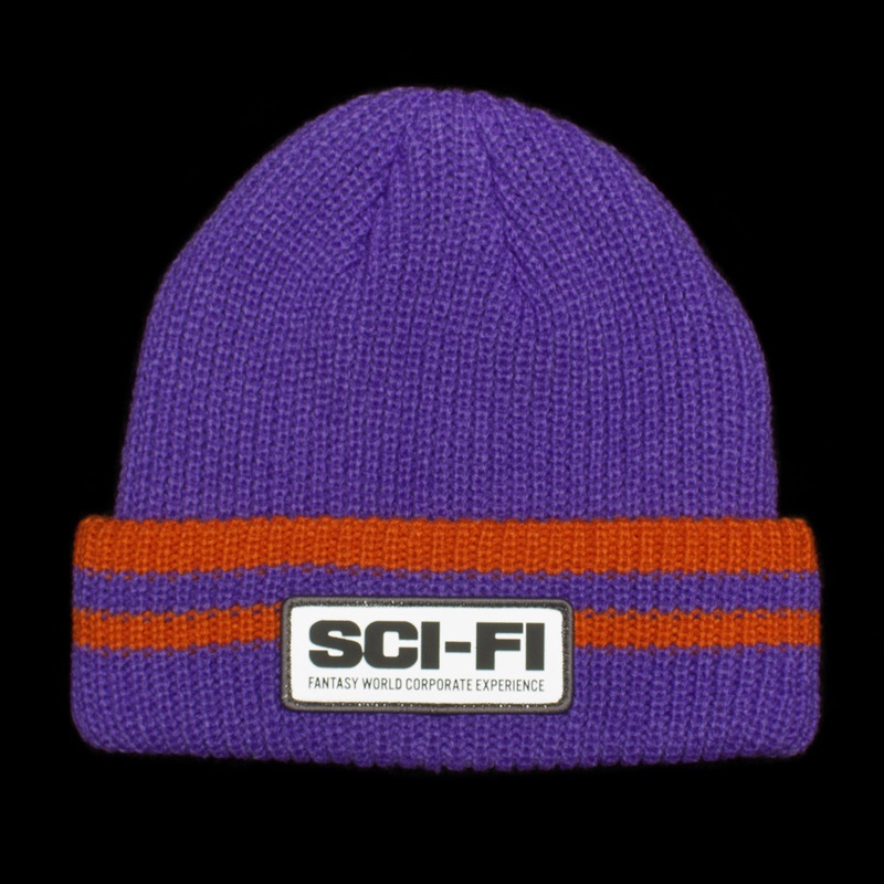Reflective Patch Striped Beanie