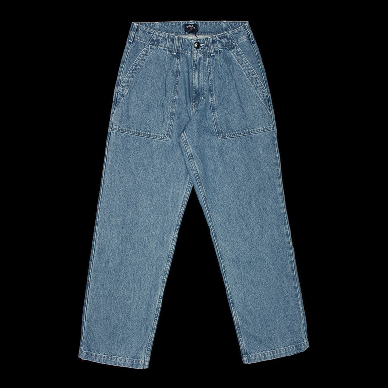 Denim Pleated Fatigue Pants