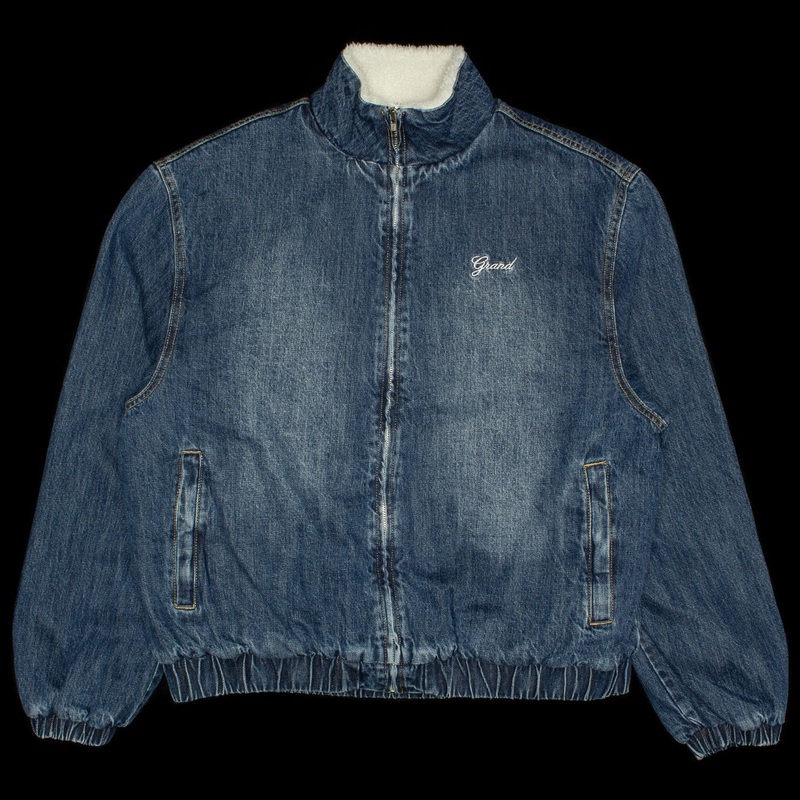 Sherpa Lined Denim Track Jacket