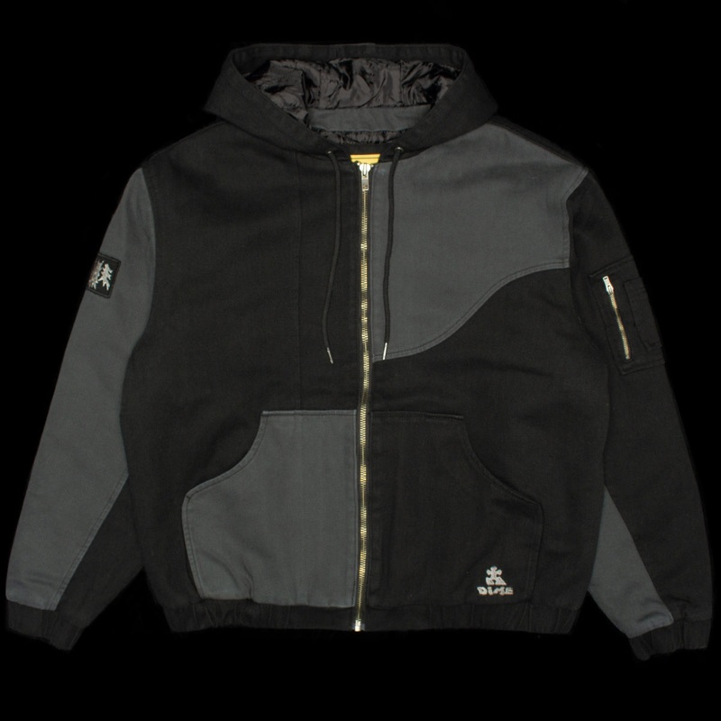 Panel Denim Hooded Bomber