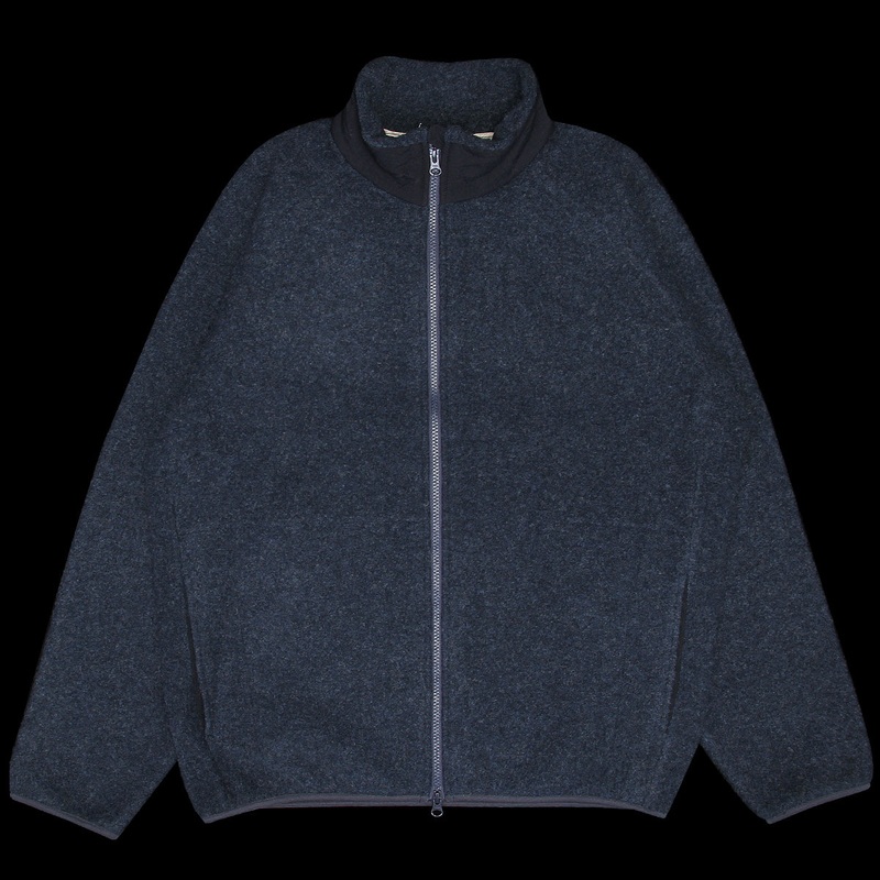 Boiled Wool Zip-Up Sweater