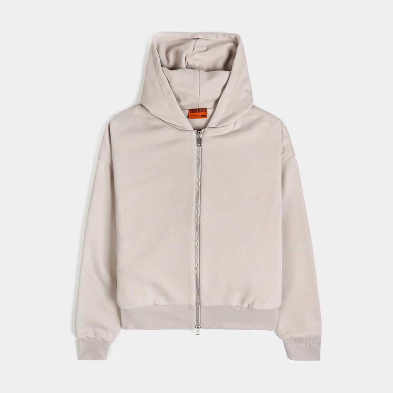 Double Fleece Pullover Mens Hoodie (Taupe)