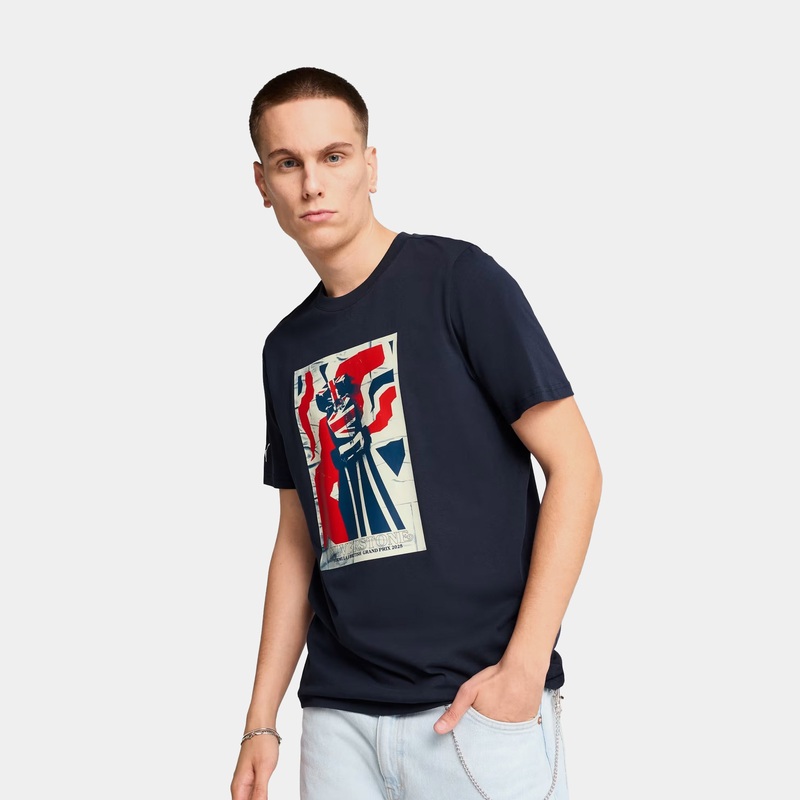 F1 Great Britain Mens Short Sleeve Shirt (Navy/Red)