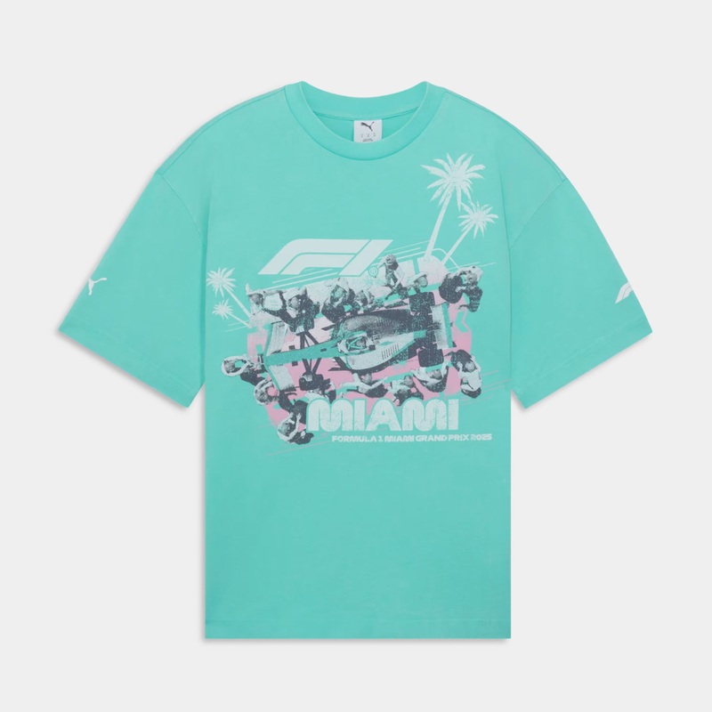 F1 Miami Pitstop Graphic Mens Short Sleeve Shirt (Aquatic)