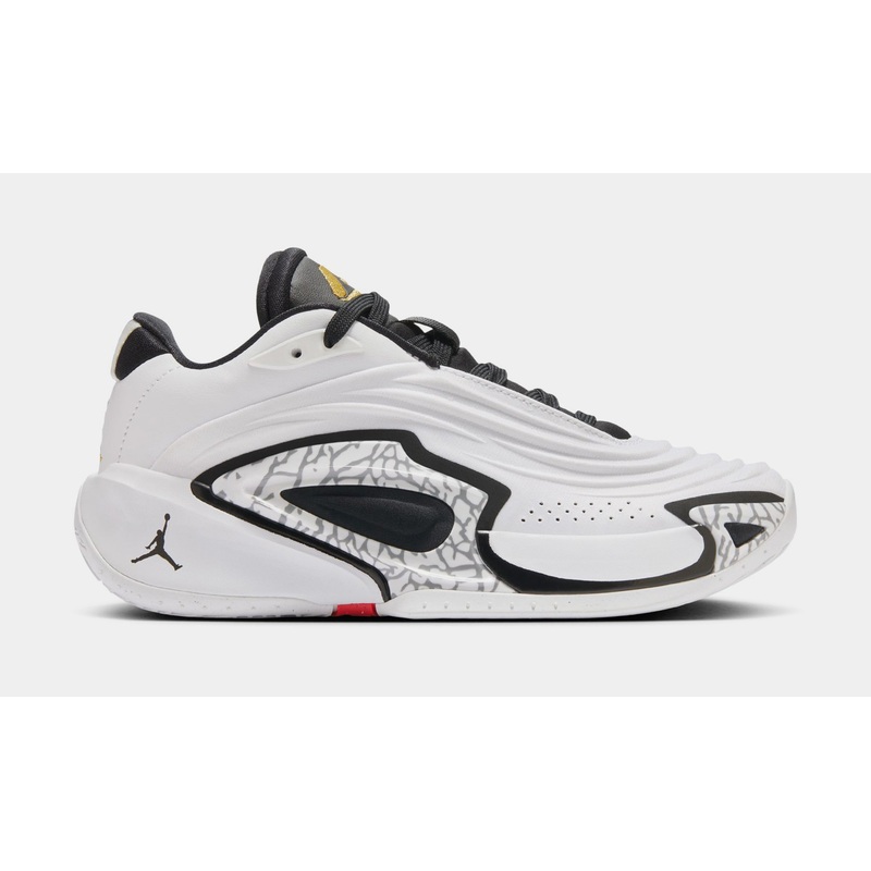 Luka 3 Motorsport Grade School Basketball Shoes (White/Metallic Gold/Black/Red)