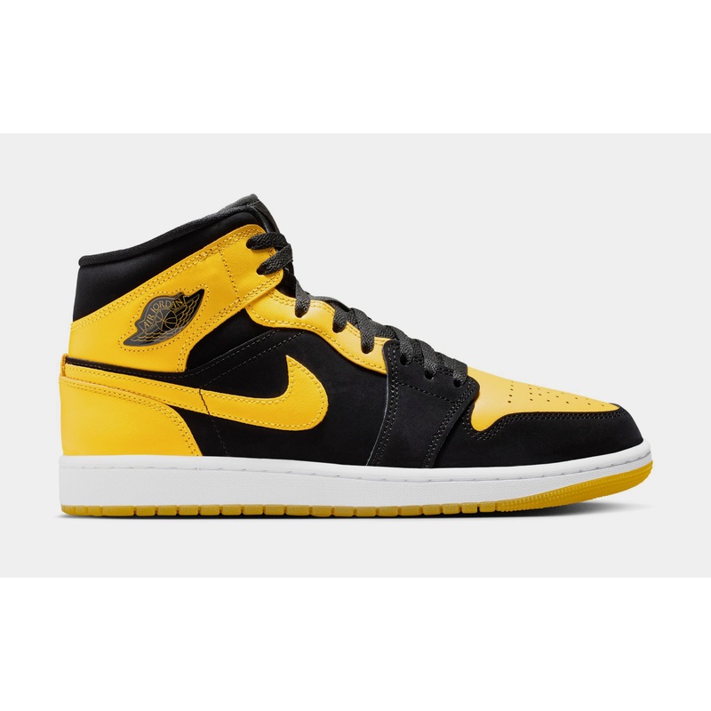 Air Jordan 1 Mid Mens Lifestyle Shoes (Black/Varsity Maize/White)
