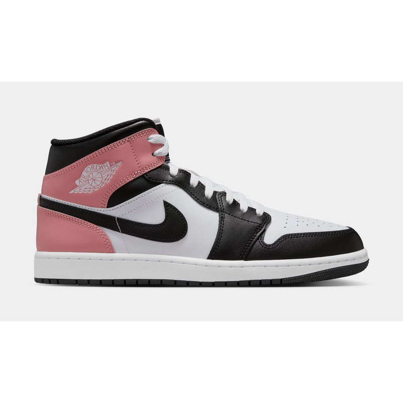 Air Jordan 1 Mid Mens Lifestyle Shoes (White/Rust Pink/Black)