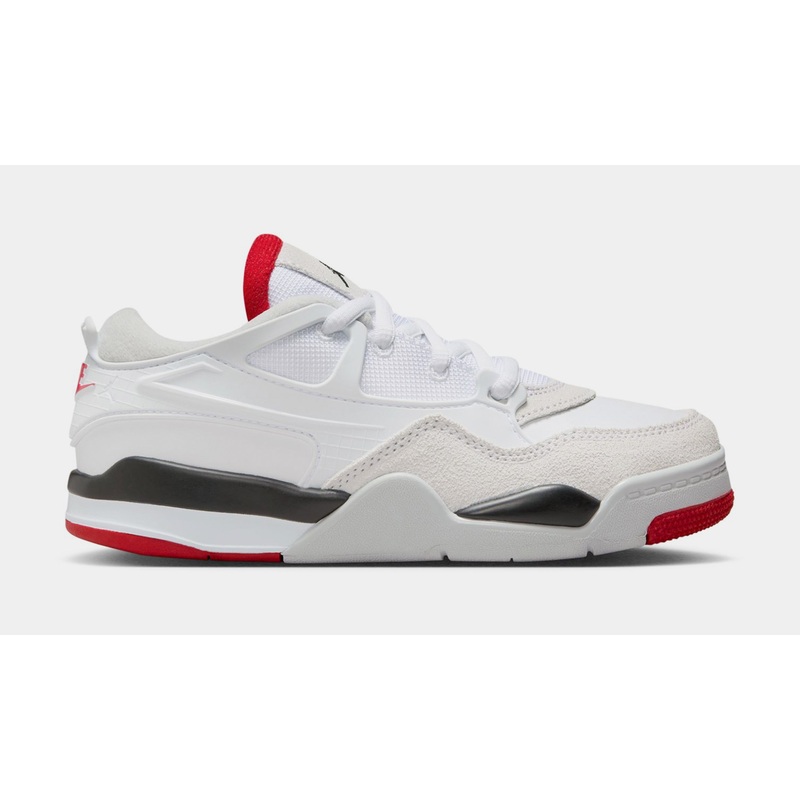 Air Jordan 4 RM Preschool Basketball Shoes (White/Black/Neutral Grey/Varsity Red)