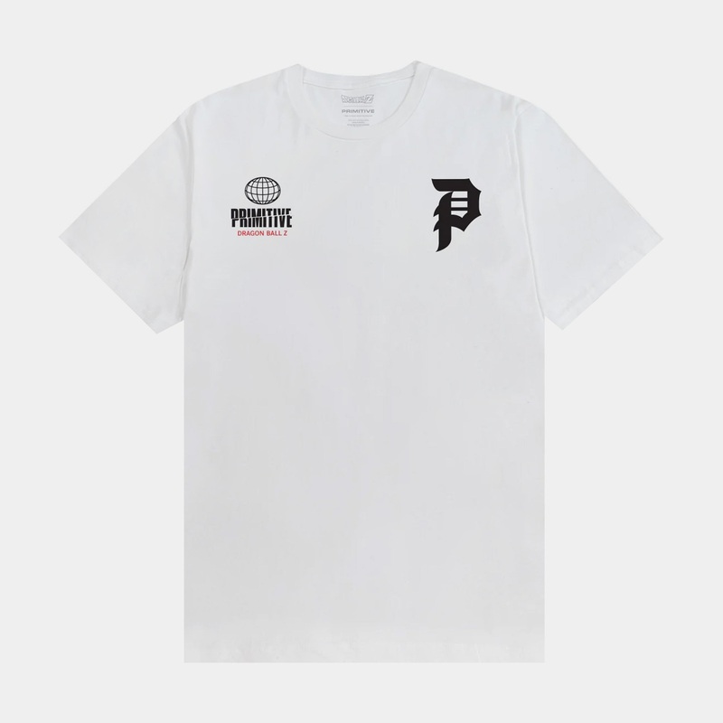 Dragon Ball Z Timeline Mens Short Sleeve Shirt (White/Black)