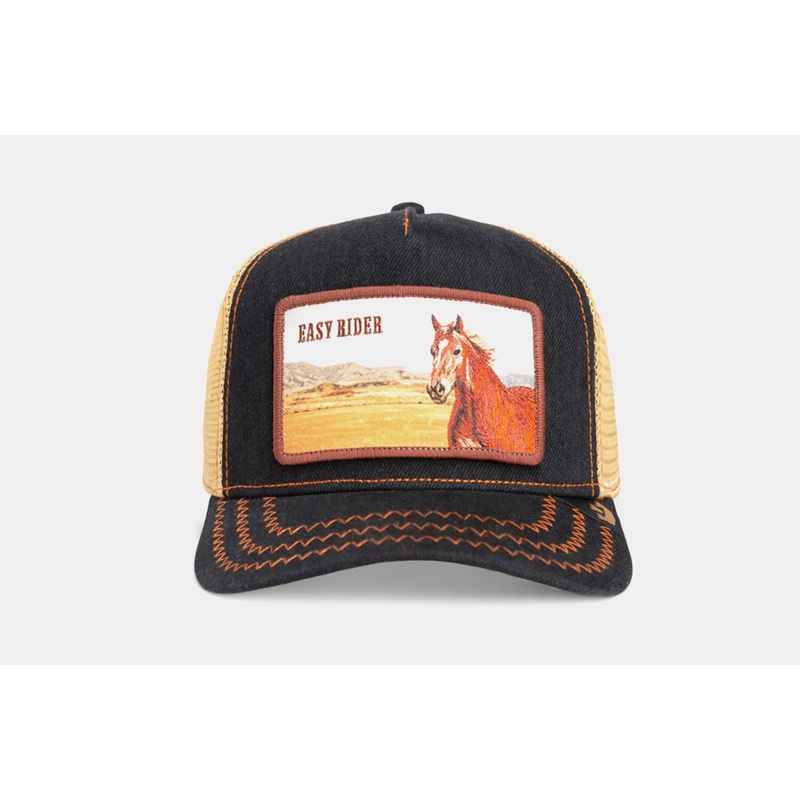 Easy Rider Trucker Mens Hat (Black/Brown)