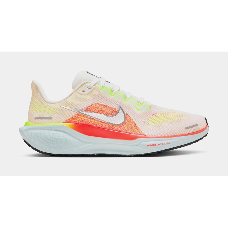 Pegasus 41 Womens Running Shoes (Summit White/Bright Crimson/Glacier Blue/Chrome)