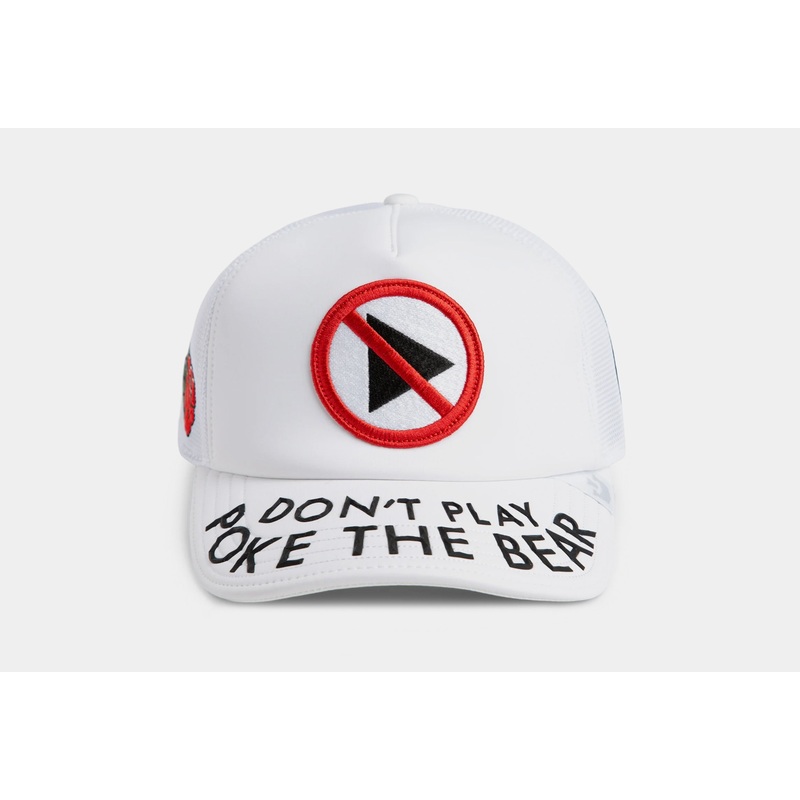 Poke The Bear Trucker Mens Hat (White/Black)