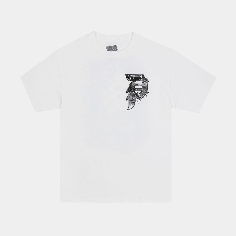 Snake Graphic Mens Short Sleeve Shirt (White/Black)