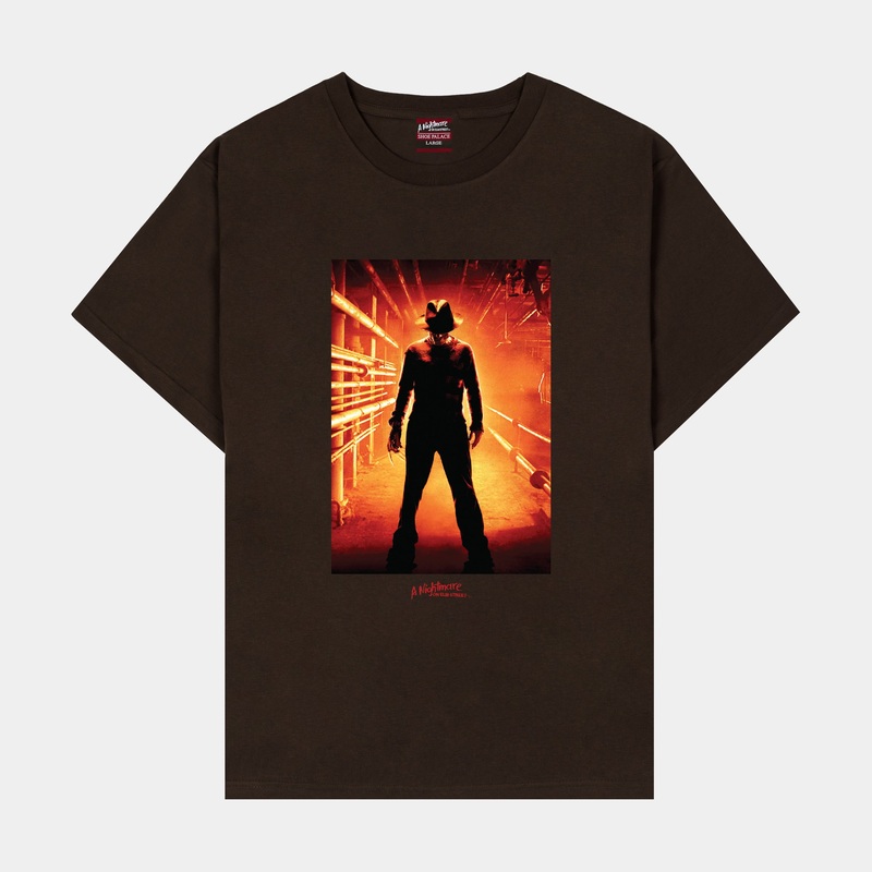 SP x Nightmare On Elm Street Boiler Room Mens Short Sleeve Shirt (Brown/Red)
