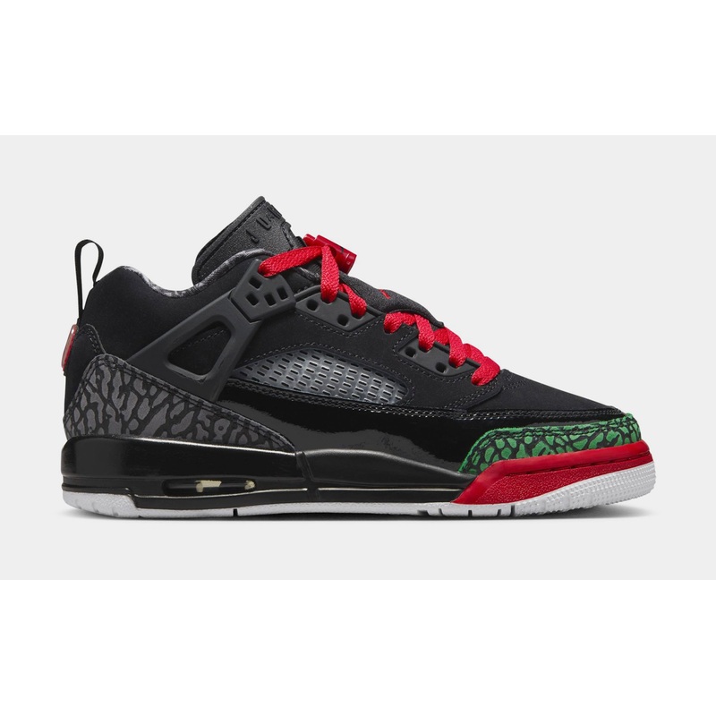 Spizike Low Grade School Lifestyle Shoes (Black/Classic Green/White/Varsity Red)
