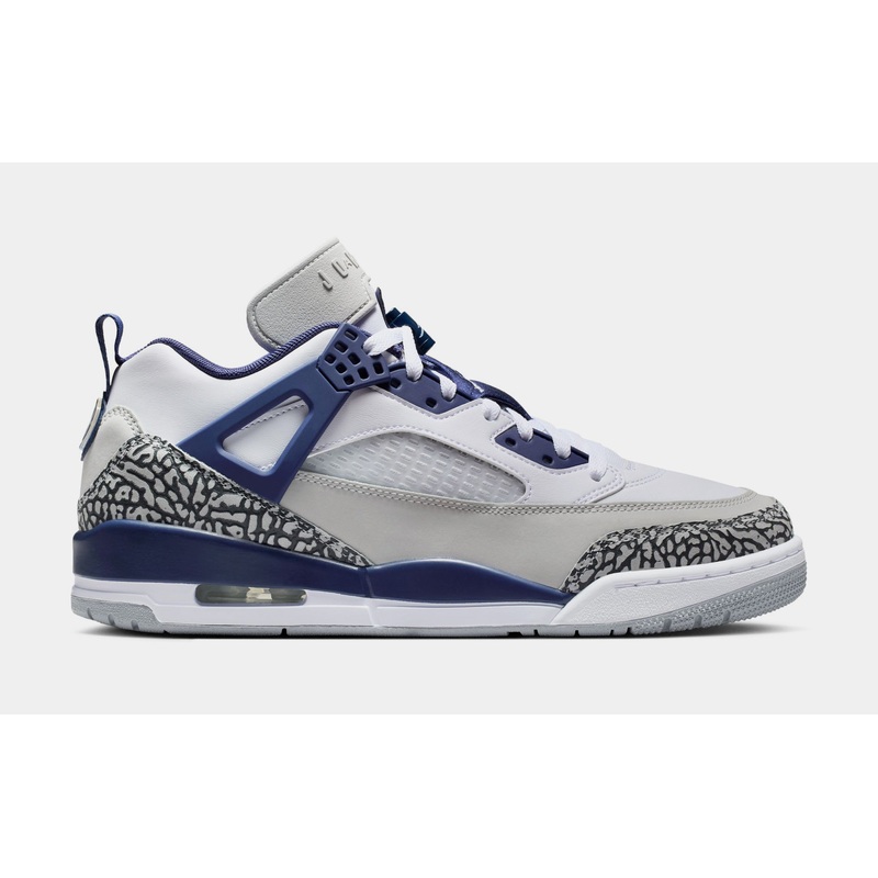 Spizike Low Mens Basketball Shoes (White/Midnight Navy/Neutral Grey)