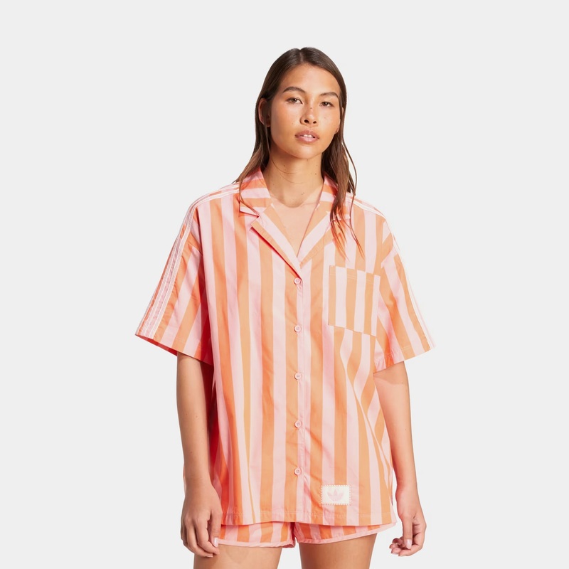 Summer Glow Resort Womens Short Sleeve Shirt (Pink/Orange)