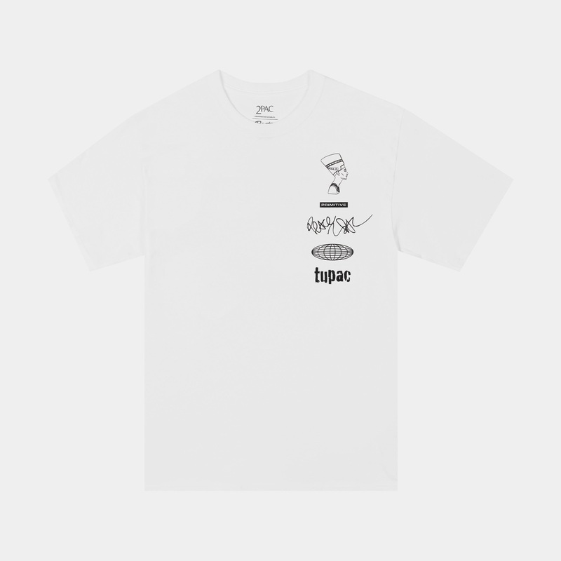 Tupac Stay Up Here Mens Short Sleeve Shirt (Black/White)
