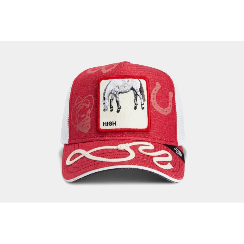 Way Up Trucker Mens Hat (Red/Cream)