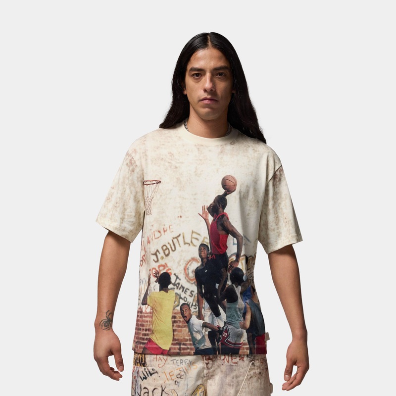 Air Jordan 85 Graphic Mens Short Sleeve Shirt (Sail/Legend Light Brown/Redstone)