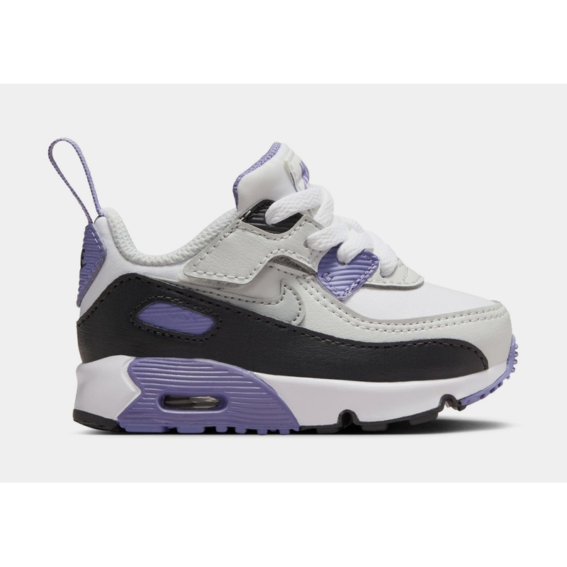 Air Max 90 EasyOn Infant Toddler Running Shoes (White/Dusty Amethyst/Photon Dust/Light Smoke Grey)