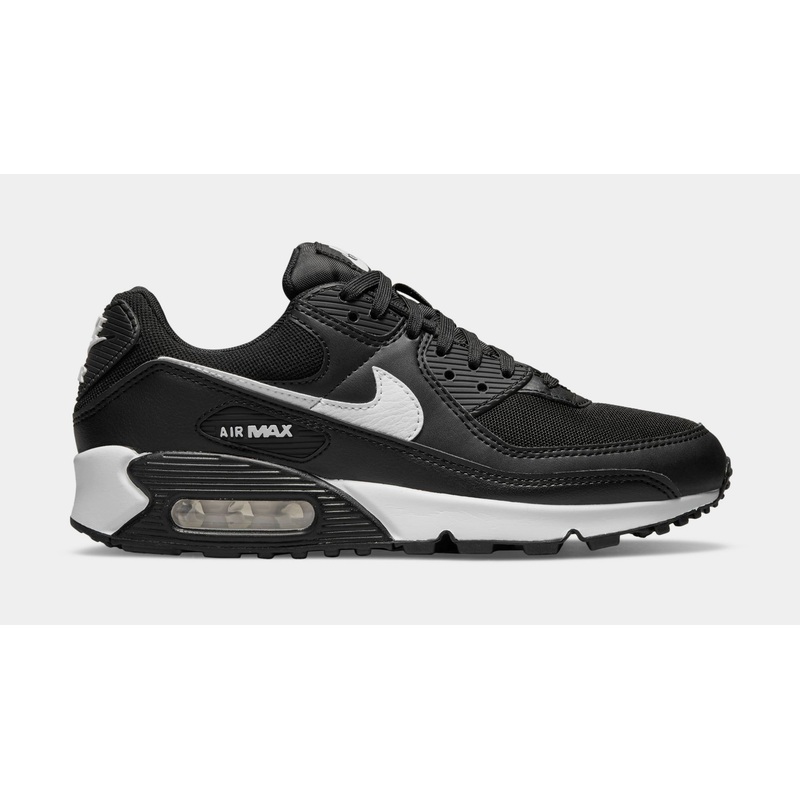 Air Max 90 Womens Running Shoes (Black/Black/White)