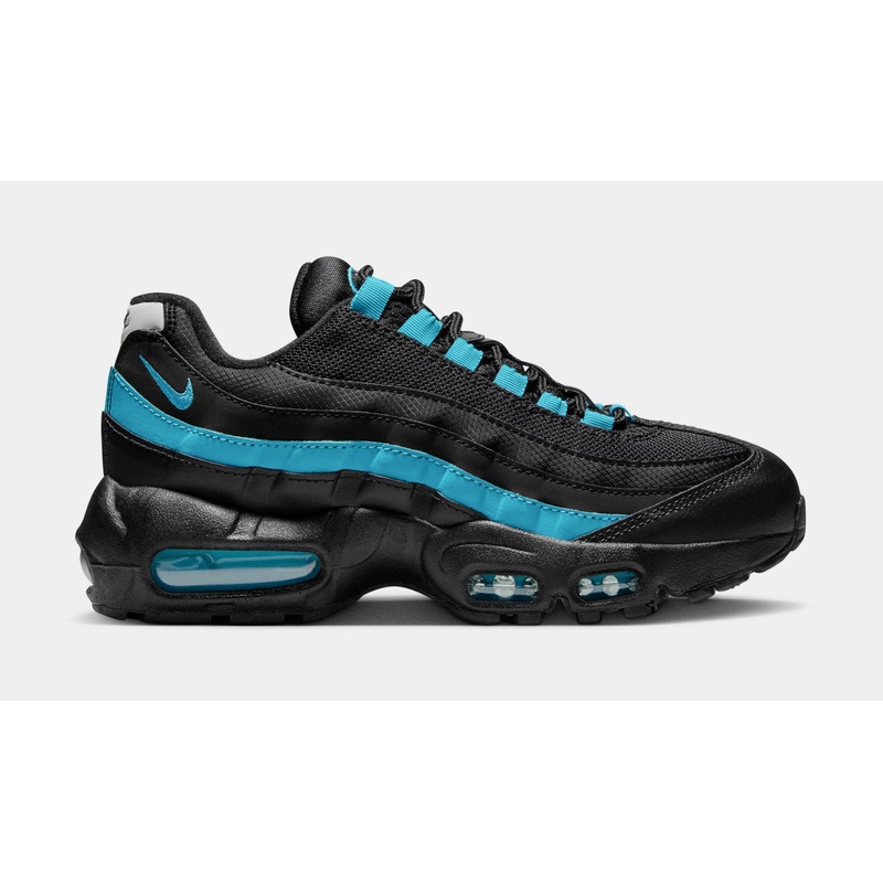 Air Max 95 Grade School Running Shoes (Black/Baltic Blue/Black/Pearl Grey)