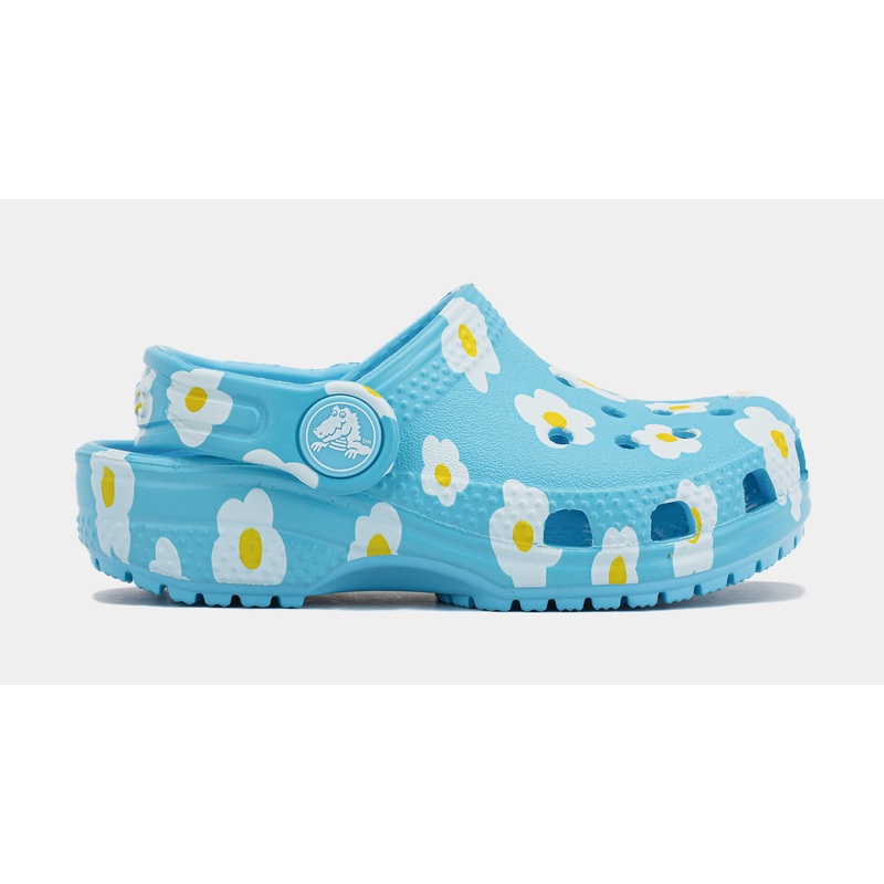 Classic Clog Daisy Infant Toddler Sandals (Blue/White)