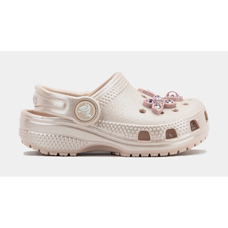 Classic Clog Shimmer Infant Toddler Sandals (Pink)
