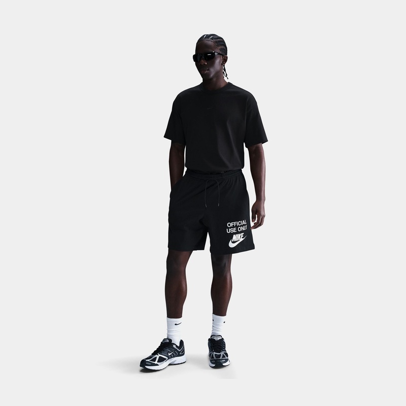 Club Knit Official Mens Shorts (Black/Black/White)