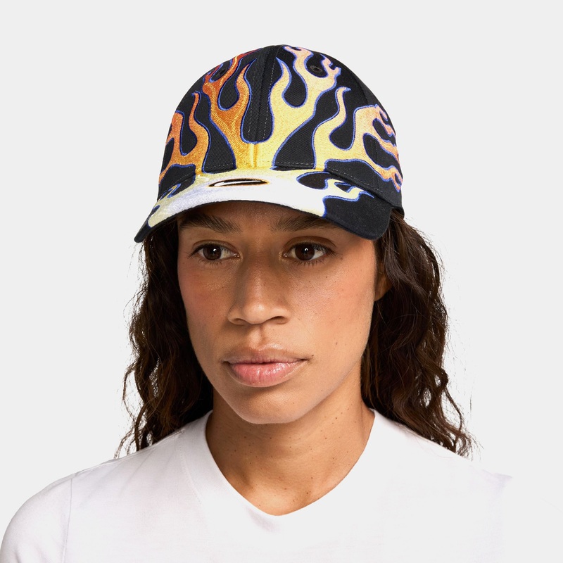 Club Structured OG Flame Cap Mens Hat (Black/Orange)
