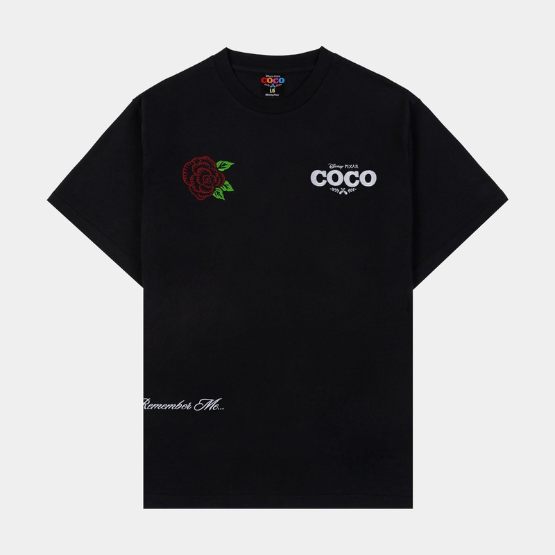 Coco By  Mexican Flag Mens Short Sleeve Shirt (Black/Red)