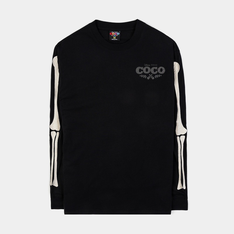 Coco By  Skeleton Mens Long Sleeve Shirt (Black/White)