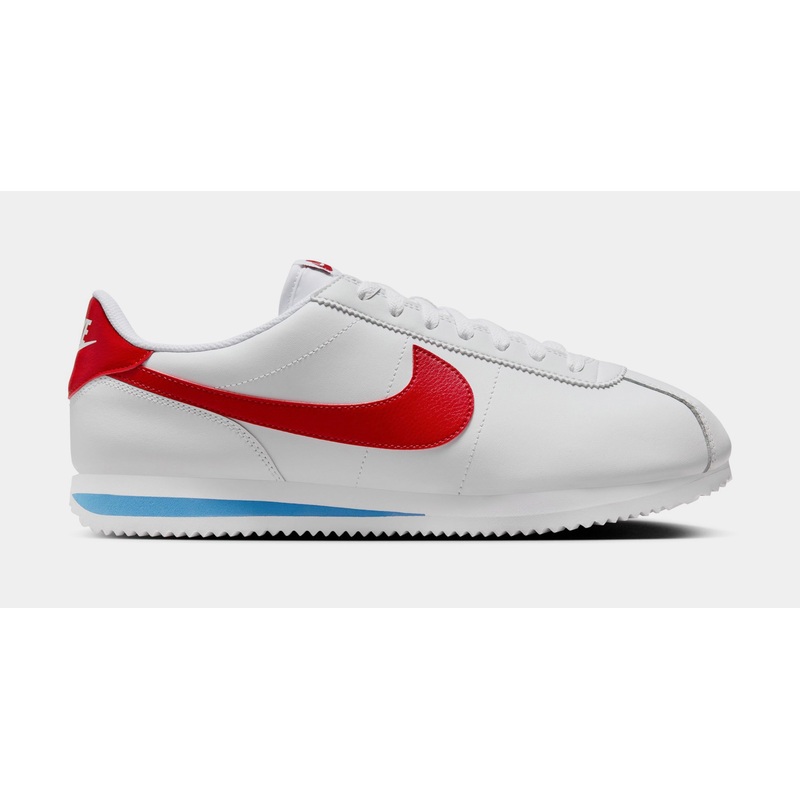 Cortez Leather Mens Running Shoes (White/Varsity Blue/Varsity Red)