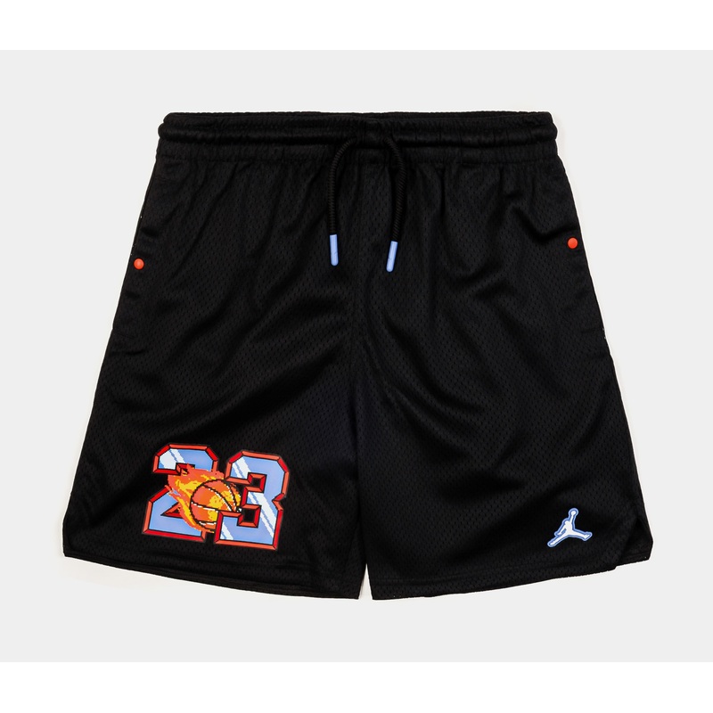 Customized Air Flame Mesh Grade School Shorts (Black)