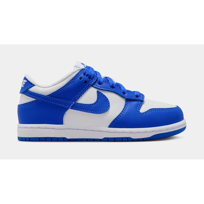 Dunk Low Preschool Basketball Shoes (White/Hyper Royal/Hyper Royal)