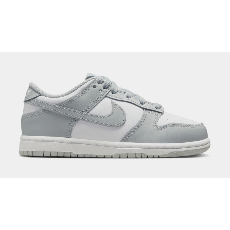 Dunk Low Preschool Lifestyle Shoes (White/White/Light Smoke Grey)