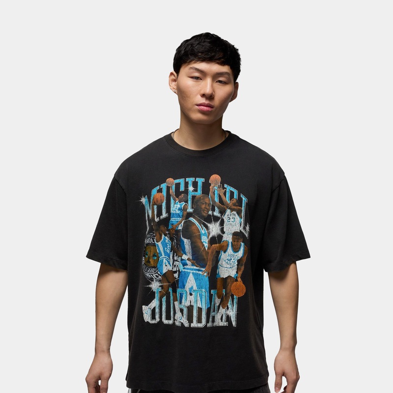 Flight Essentials Graphic Tee Mens Short Sleeve Shirt (Black/Dark Powder Blue)