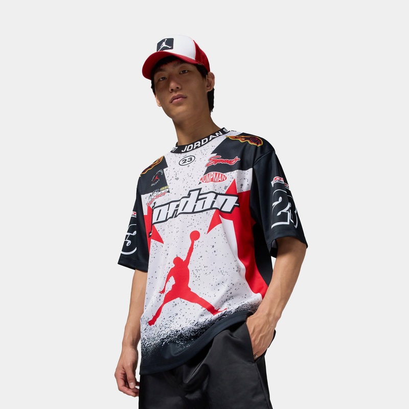Graphic Essentials Mens Short Sleeve Shirt (Nuetral Grey/Black/Fire Red)