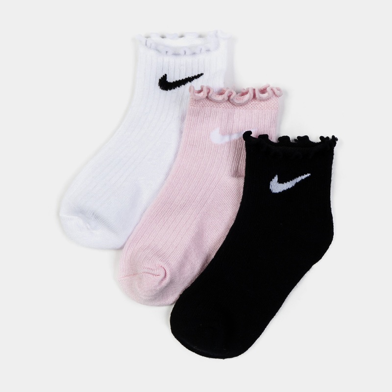 Lettuce Welt Ankle Grade School 6 Pack Socks (White/Pink)
