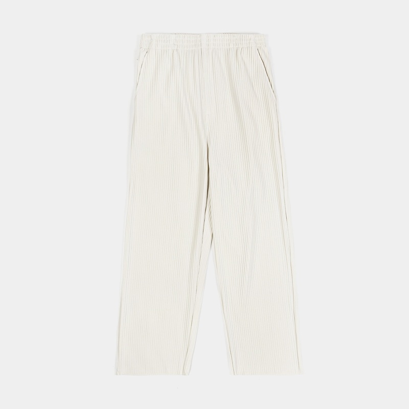 Pleated Joggers Womens Pants (Cream)