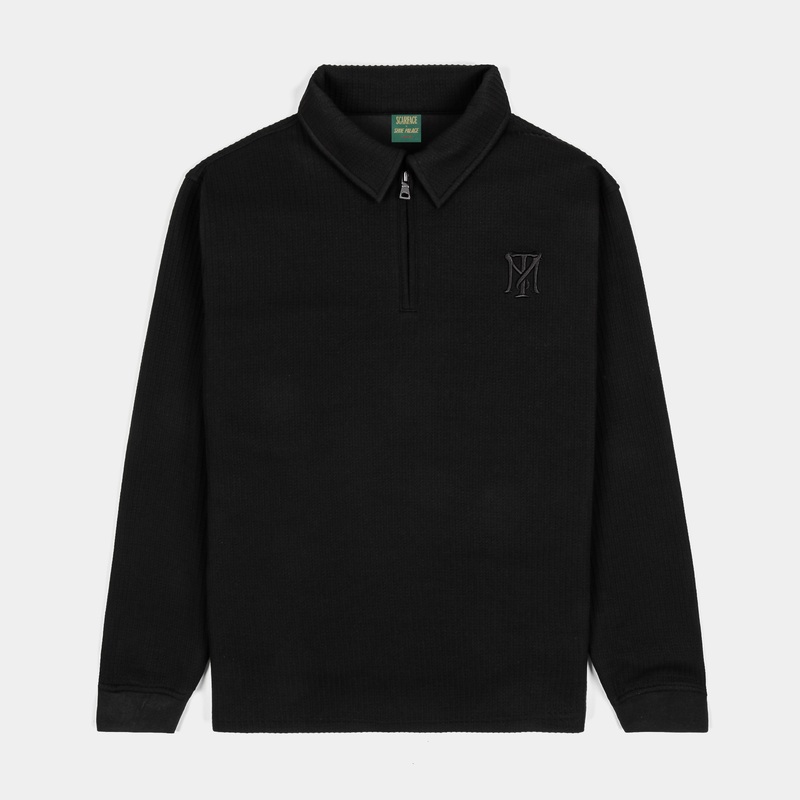 SP x Scarface Polo Jacquard Mens Long Sleeve Shirt (Black)