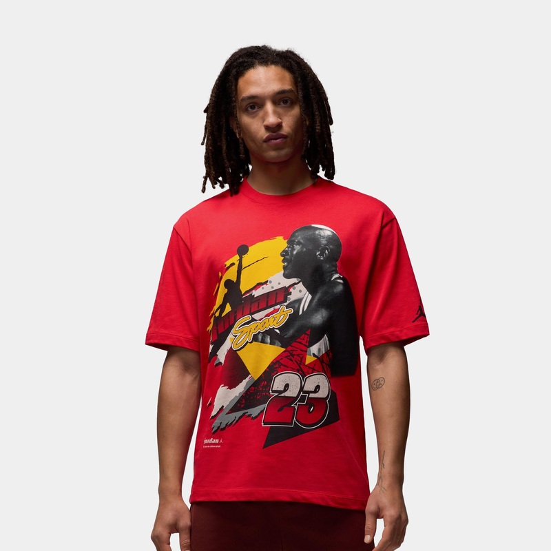 Statement 1985 Motorsport Mens Short Sleeve Shirt (Fire Red/Black)